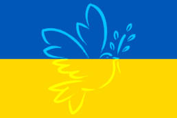 Ukraine Flagge - Friedenstaube